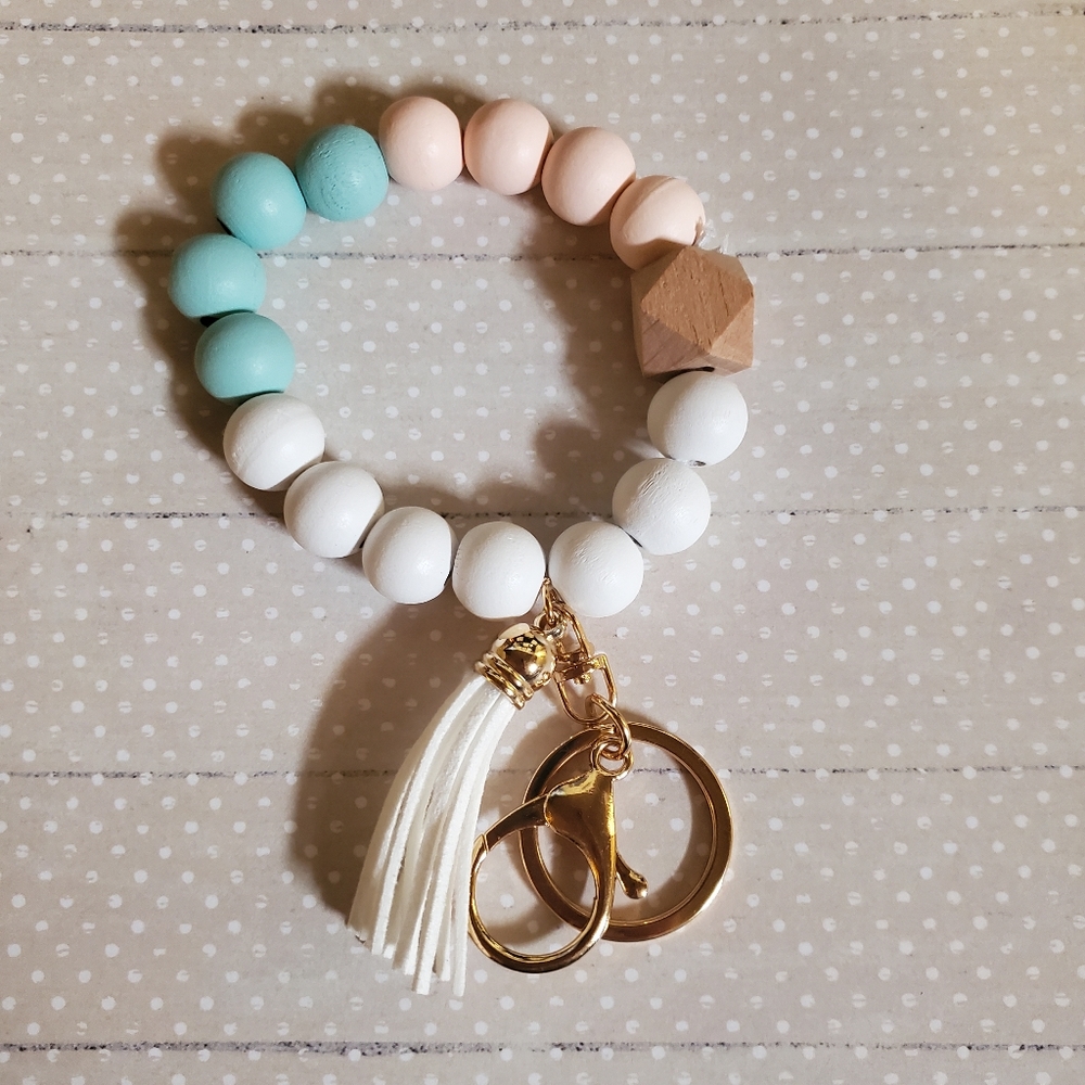 🖤 3 for $12 🖤 Bangle beaded bracelet keychain wristlet keyring boho